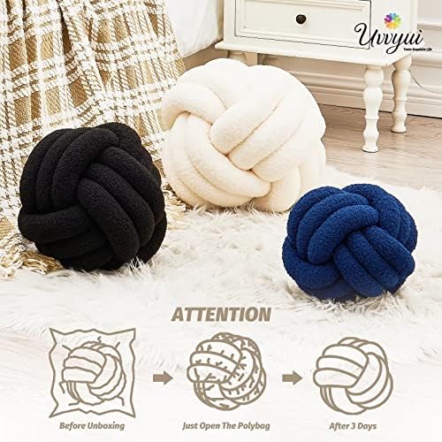 Uvvyui Knot Pillow Ball, Soft Home Decorative Pillows, Round Throw Pillow - Image 4