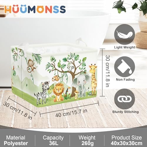 Forest Animals Laundry Hamper Woodland Tree Large Storage Basket Parents - Image 6