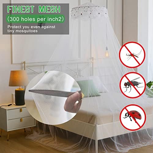 Mosquito Net Bed Canopy for Girls Dome Bed Curtains Tent Twin Queen Size - Image 3