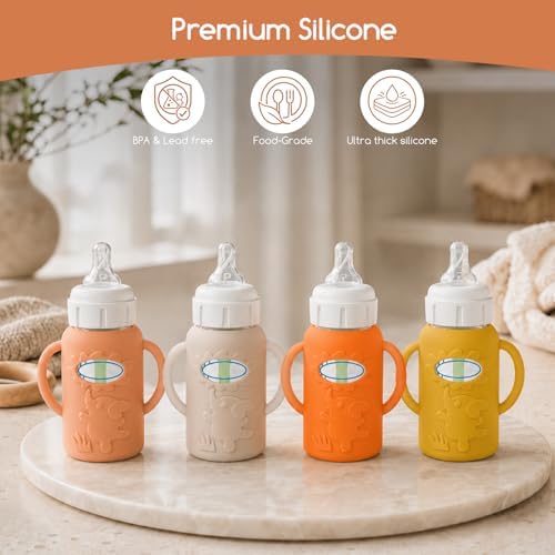 4 Pack Silicone Sleeves for Dr. Brown's Glass Baby Bottles, Anti Breakage Baby - Image 6