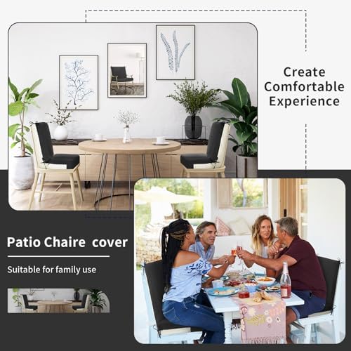 Tudomro 4 Pcs Outdoor High Back Chair Cushion Covers Waterproof Patio - Image 6