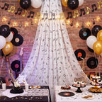 4 Pcs Music Table Runner 29x70 Inch Glitter Black Tulle Party - Image 6