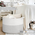 INDRESSME 115L Extra Large Woven Rope Blanket Basket Living Room - Image 5