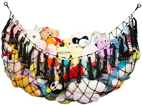 Stuffed Animal Hammock Corner Hanging Net Plush Toy Organizer Macrame Stuffed by Amdermi