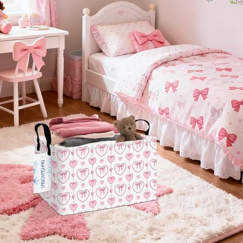 Rectangular Collapsible Pearl Heart Storage Basket Nursery Toy Organizer - Image 6