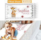 Custom Crib Bedding Set for Girls Boys Gifts Giraffe Design Color08 - Image 3