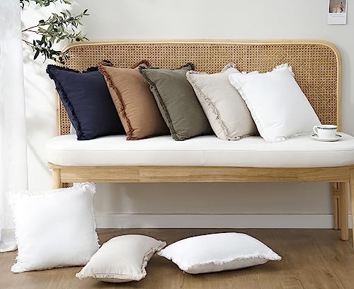 Foindtower Decorative Linen Fringe Throw Pillow Covers Cozy Boho Farmhouse - Image 7