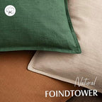 Foindtower Linen Solid Decorative Throw Pillow Covers 24x24 Inch Pine Green - Image 4