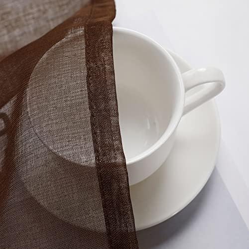 MIULEE Chocolate Brown Window Valance 1 Panel 54W x 18L - Image 5