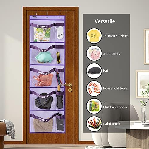 Weekly Kids Clothes Organizer Day of Week School Clothing Storage Monday to - Image 2