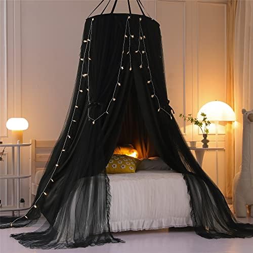 VETHIN Double Layer Princess Round Dome Canopy Bed Curtain - Image 4