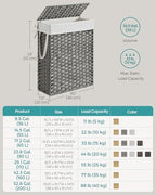 SONGMICS Laundry Hamper with Lid, 14.5 Gal Synthetic Rattan - Image 5