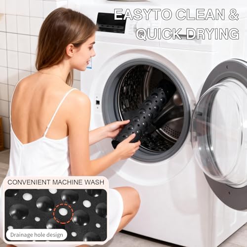 Anti-Slip Bathtub Shower Mat 40×16 Inch Opaque Black - Image 7