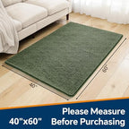 Chenille Bathroom Rug 40"x60" Loden Green, Large Plush Bath Mat - Image 2