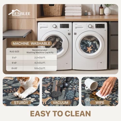 BESBLEE 2'6X6 Washable Kitchen Runner Rug, Animal Non Slip - Image 5