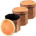 Amylove 3 Pack Tree Stump Stool Toy Storage Ottoman 12 Inch by Amylove