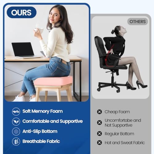 SweetSlubr Seat Cushion, Chair Pad, Memory Foam Tailbone Pain Relief - Image 5