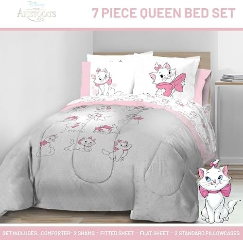 Disney Aristocats Marie Queen Comforter Set 7 Piece Kids Bedding - Image 2