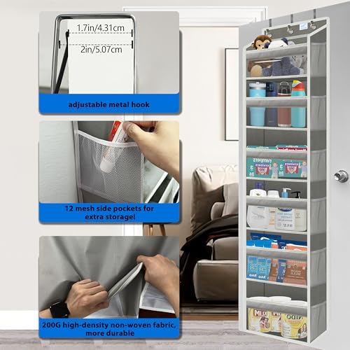 over the door organizer, Solid Bamboo Board 6-Tier Heavy Duty 75LB, 12 Side - Image 3