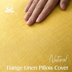 Foindtower Linen Solid Decorative Throw Pillow Covers 18x18 Ginger Yellow - Image 2