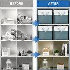 Temary 12 Inch Cube Storage Baskets 4 Pack Fabric Storage Bin - Image 4
