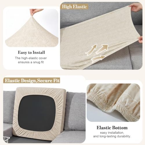 8Pcs Patio Cushion Covers Stretch Outdoor Furniture Protector Slipcovers - Image 5