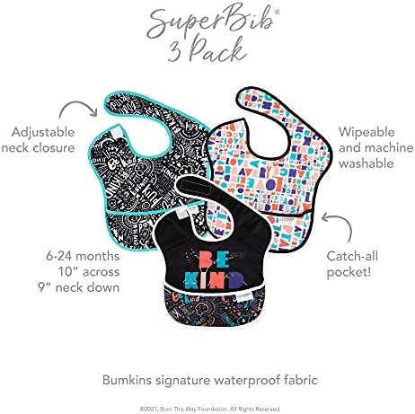 Bumkins Bibs for Girl or Boy, SuperBib Baby and Toddler for 6-24 Months - Image 5