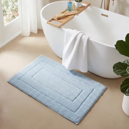GRANNY SAYS Baby Blue Bathroom Rug 20" x 32", Non-Slip Microfiber Bath Mat by GRANNYSAYS