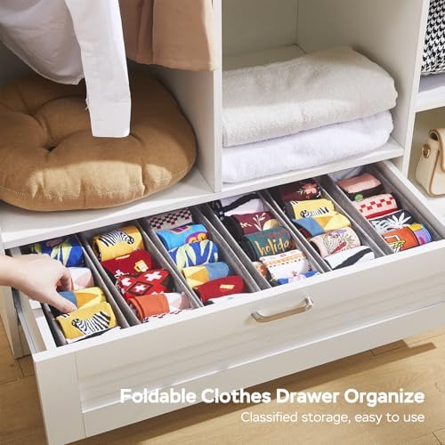 MURRI&MURRDI Mini Foldable Clothes Drawer Organizer 6 Pcs, Narrow Fabric Drawer - Image 7