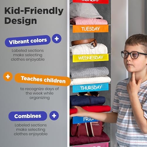 Handy Laundry Kids Hanging Closet Organizer 6-Shelf - Image 4