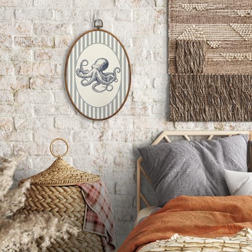 SONMYSULIL Coastal Beach Octopus Wall Art Decor, Ocean Beach Nursery Oval Wall - Image 4