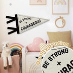 Boys Room Decor, Be Strong and Courageous Felt Banners Flags - Image 6