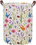 ESSME Flower Laundry Basket, Cute Hamper Collapsible Waterproof Storage Bin by ESSME
