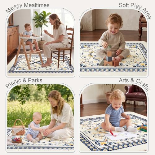 Splat Mat for Under High Chair Waterproof Non Slip Floor Mat for Baby - Image 6