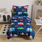 Caressma Navy Toddler Bedding Set, 4 Pieces Boys Comforter by Caressma