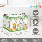Clastyle Safari Animal Laundry Basket Leaf Kids Clothes Book Storage Basket - Image 6