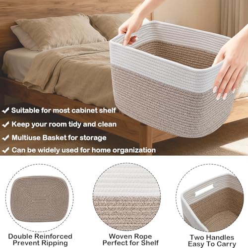 3 Pack Woven Baskets, Storage Baskets - Image 3