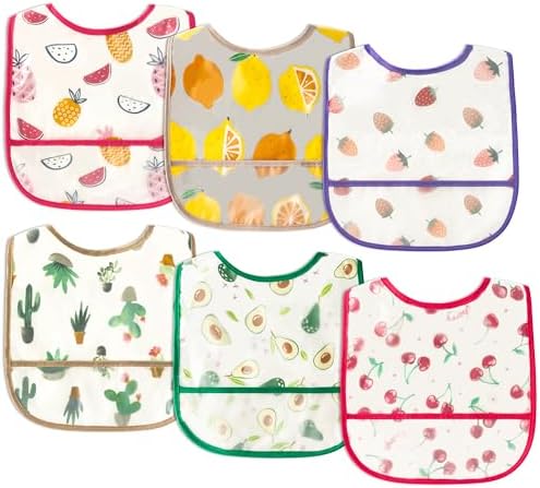 6Pcs Baby Bibs for Eating Toddler Feeding Bibs by 2ooya