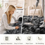 Ophanie Tie-Dyed Black & Grey Area Rugs 5x8 - Image 6