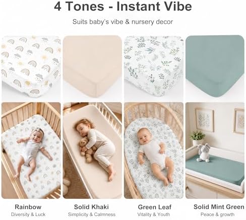 4 Pack Bassinet Sheets Compatible - Image 5