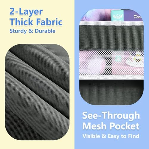 Over the Door Organizer with 5 Front Pockets and 5 Mesh Side Pockets, Extra - Image 4