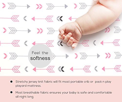 Stretchy Fitted Pack n Play Playard Sheet Set BROLEX 2 Pack Portable Mini Crib - Image 6