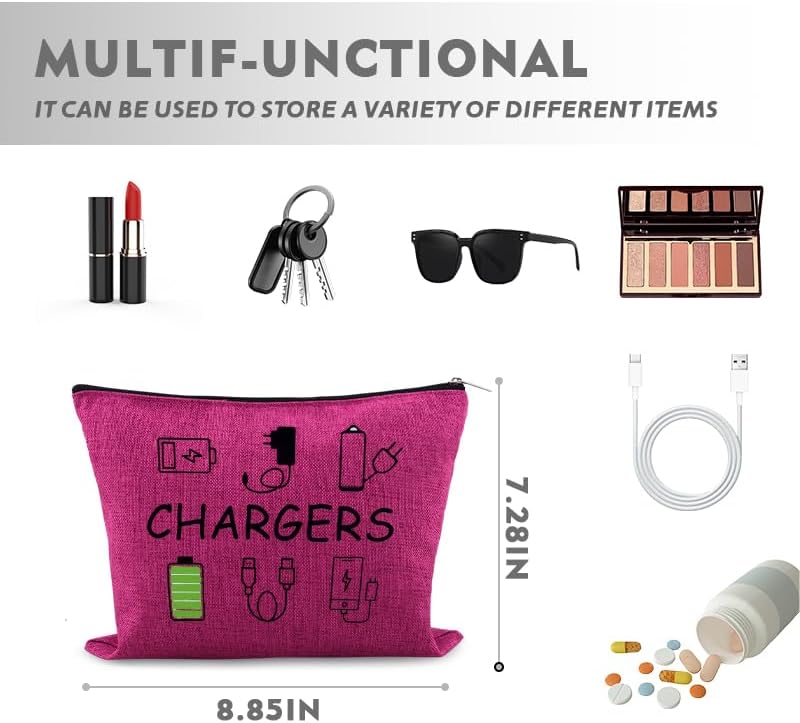 Charger Storage Bag Travel Organizer Pink - Image 2