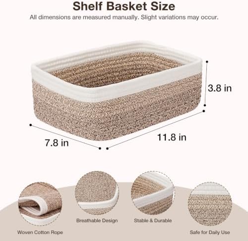3 Pack Small Baskets for Organizing, Woven Storage Baskets for Shelves - Image 2