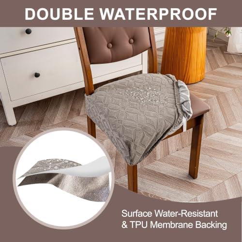 Genina Waterproof Chair Covers Set of 6, Dining Chair Cover - Image 4