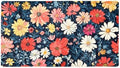 Shower Mat Non Slip 26.8 x 15.1 Inches, Colorful Flowers Bathtub Mat Shower by Anna+Cowper