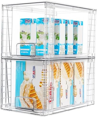 Vtopmart 4 Pack Stackable Clear Pantry Storage Drawers by Vtopmart