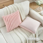 FUTEI Pack of 2 Faux Fur Throw Pillow Covers 28x28 Inch - Image 4