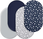 Bassinet Sheets 4 Pack for Baby Boy, Universal Fit for Bassinet Mattress by Moonsea