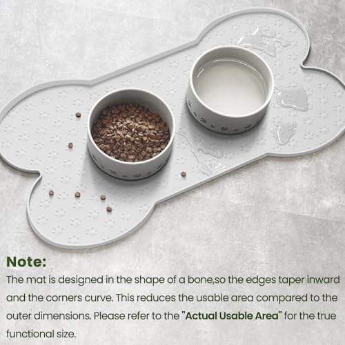 PWTAA Dog Food Mat Anti-Slip Silicone Dog Bowl Mat Thicker Pet Placemat - Image 3